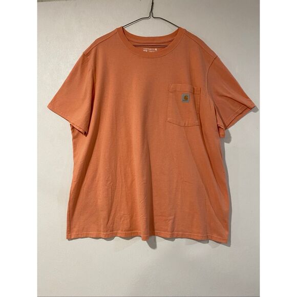 Carhartt Other - Carhartt Pocket T-Shirt 2X Loose Fit Orange Workwear Logo Tee Mens